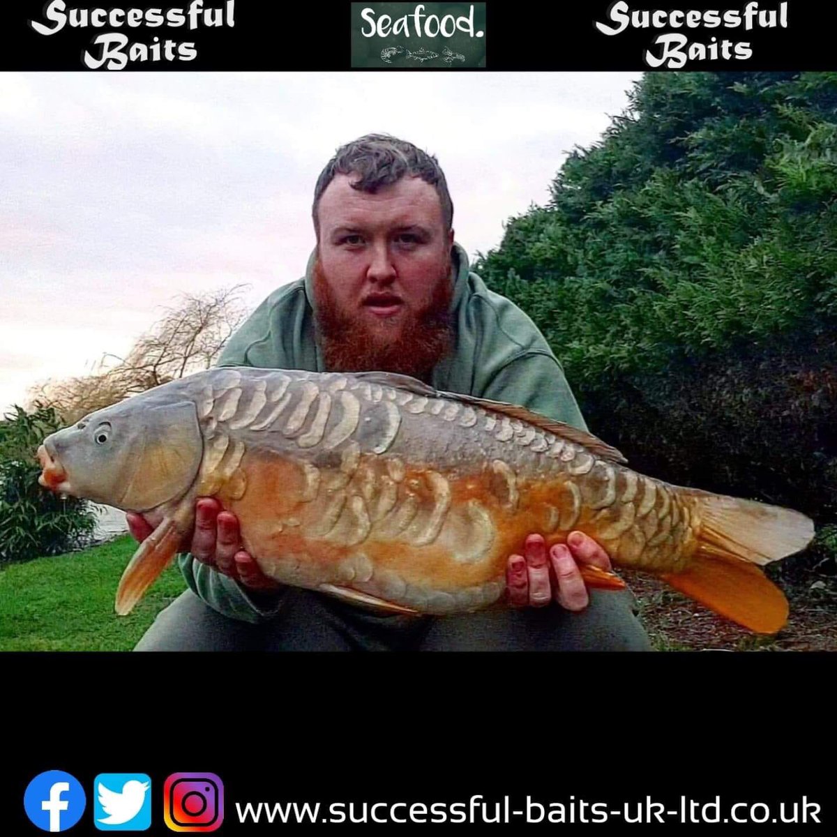 SuccessfulBait's tweet photo. Everyone loves a Scaley banger especially when they have winter colours like this pearler! Weighing in just under the 20lb mark this was one of 2 fish caught by team member Shane Lord using our Seafood Boilies on a day session last Friday. Great angling Shane 🎣🎣🎣 https://t.co/M2lG74HBtx