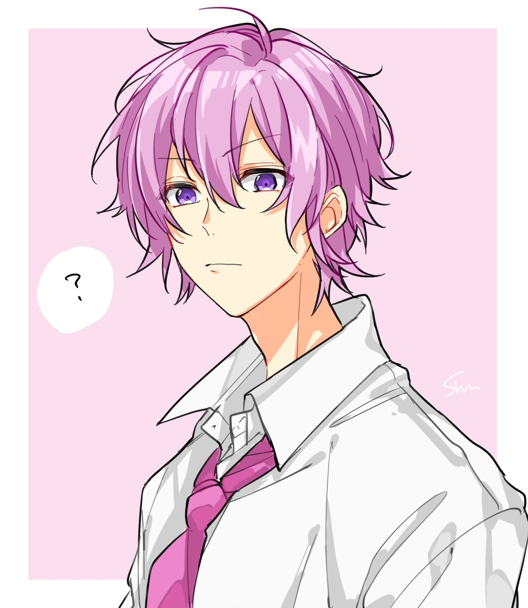 1boy male focus necktie ? purple eyes solo shirt  illustration images
