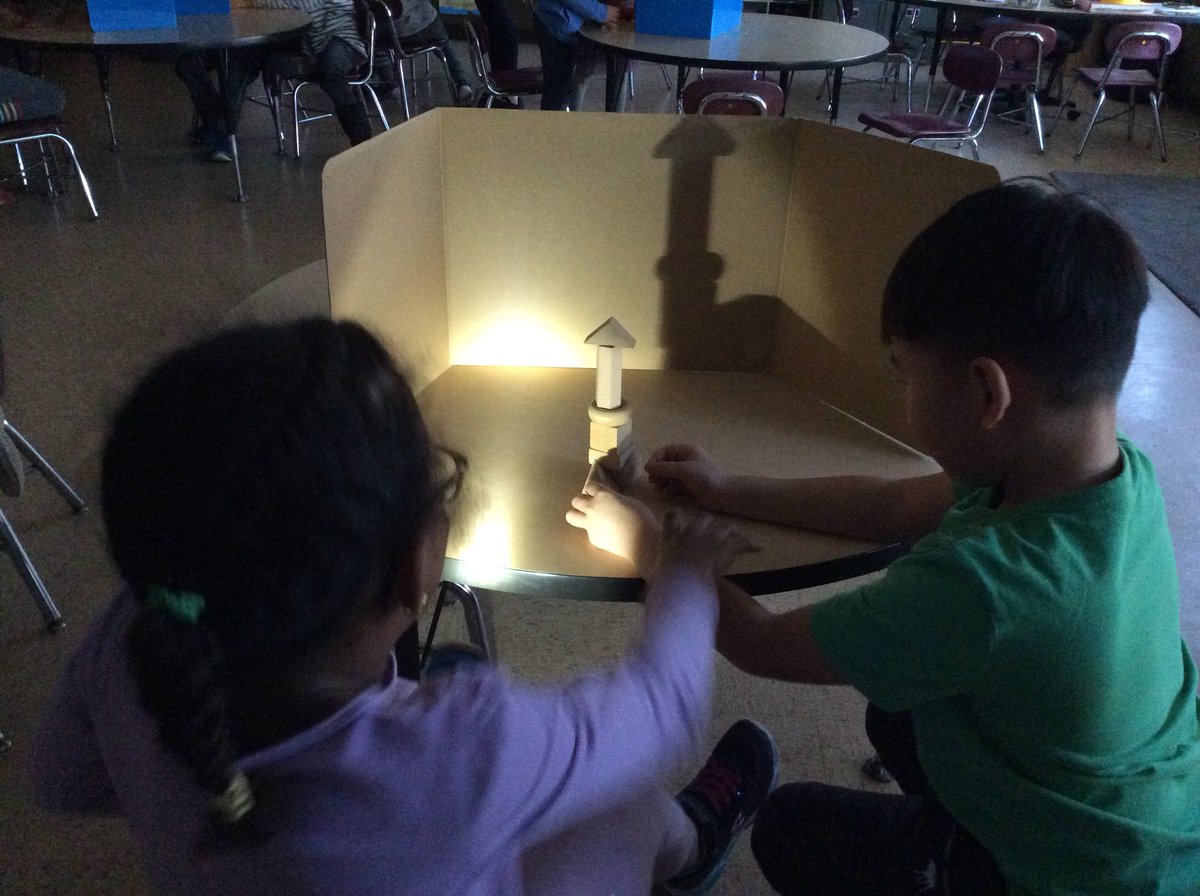 We are having so much fun doing a light and shadows investigation! 🔦