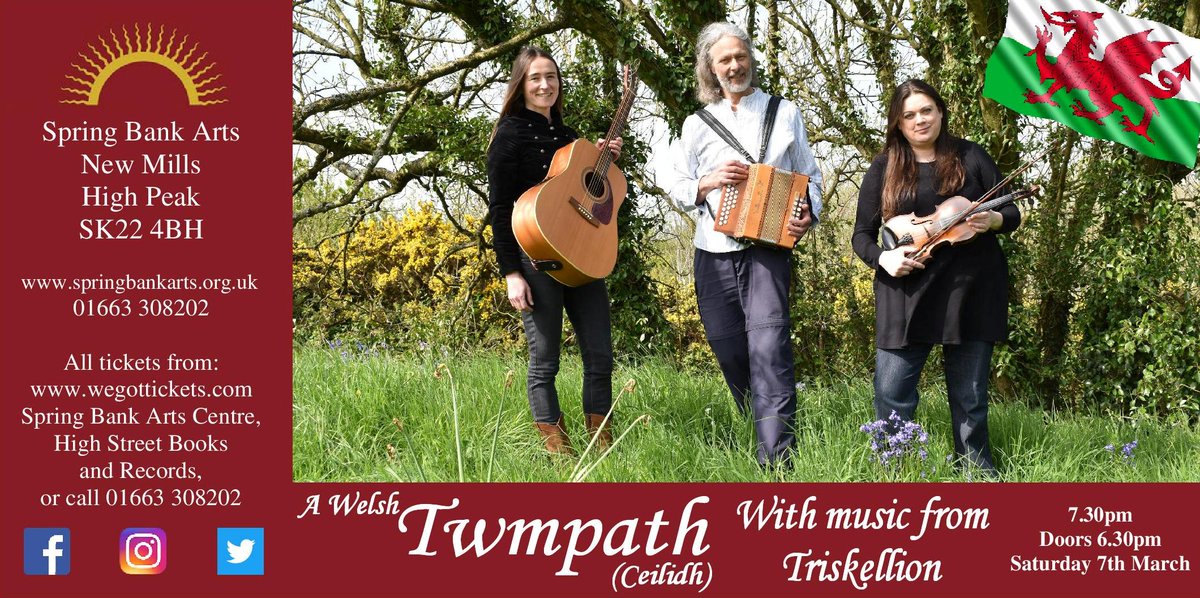 SpringBankArts's tweet photo. If you have enjoyed our ceilidhs, then weโre sure youโll love attending our Twmpath (a Welsh ceilidh), which is taking place on Saturday 7th March. For info and tickets (ยฃ8 in advance) visit: https://t.co/wfDTIYdKO7
#SpringBankArts #NewMills #HighPeak #Derbyshire #twmpath https://t.co/oi3v2Bdwgo