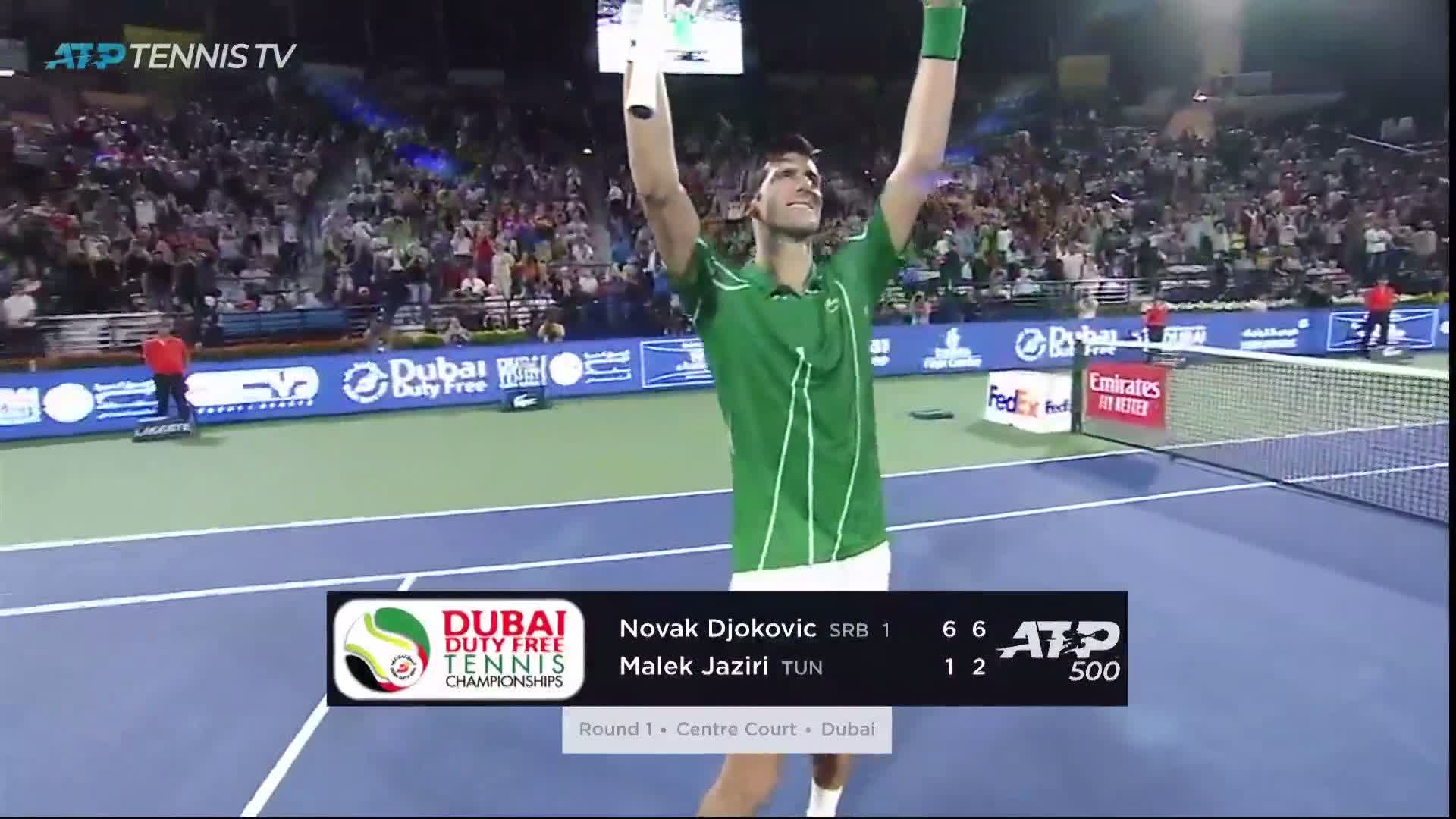 Djokovic beats Jaziri in Dubai