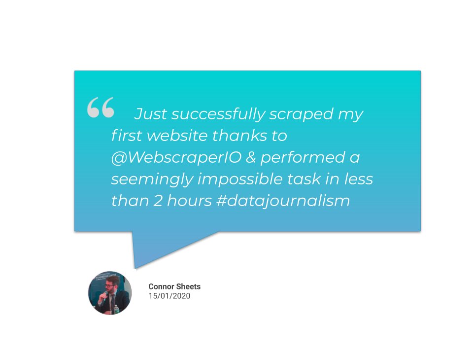 WebScraperIO's tweet image. Thank you for sharing your positive experiences with #WebscraperIO