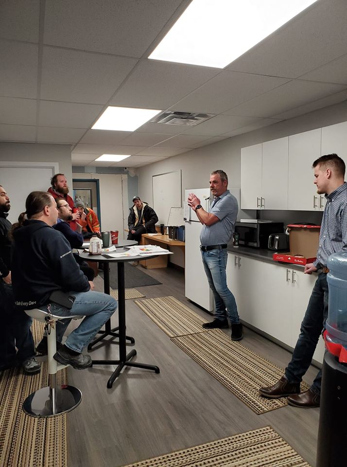 Starting the week off right with a team safety meeting.