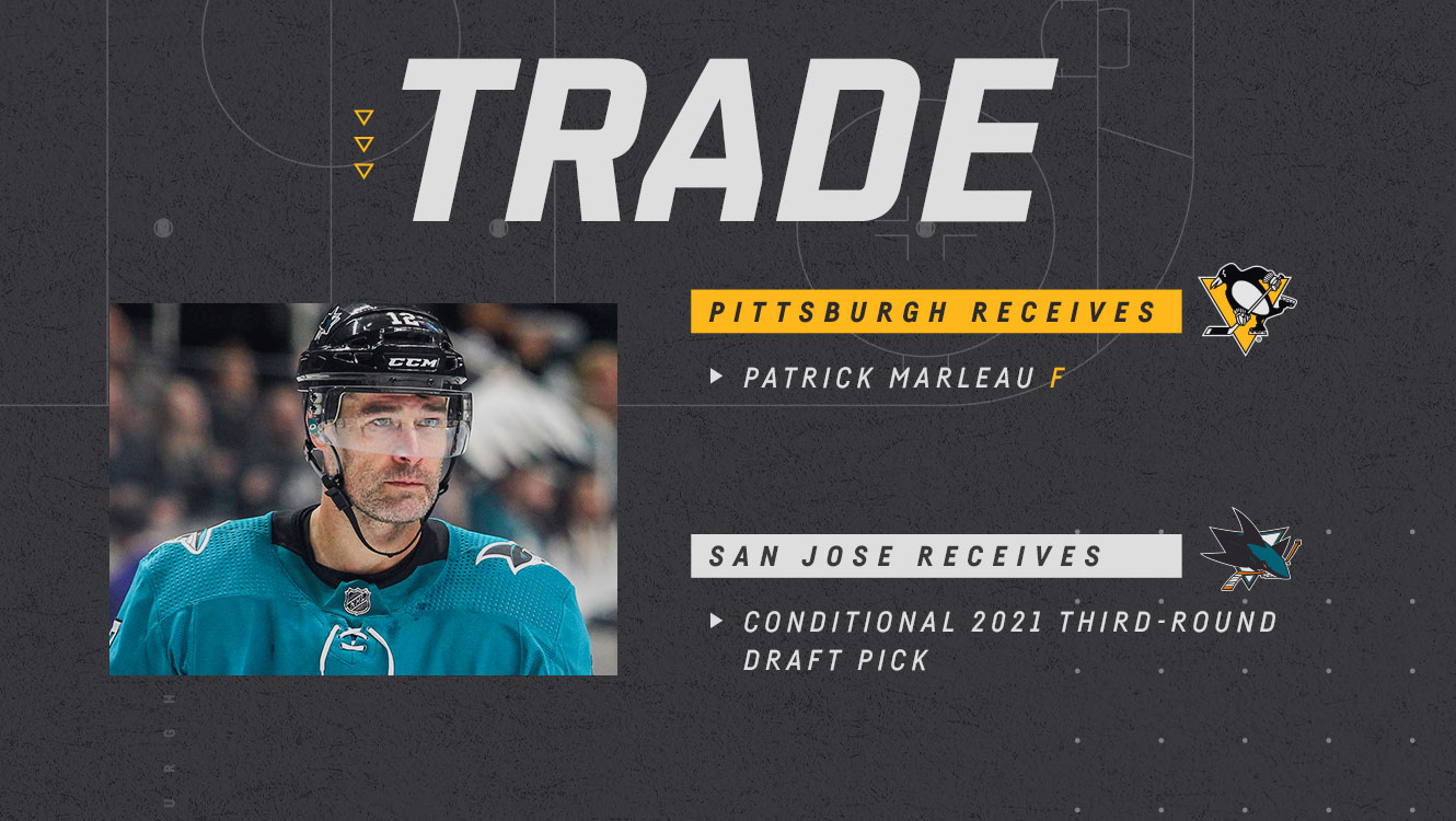 San Jose Sharks trade forward Patrick Marleau to Pittsburgh