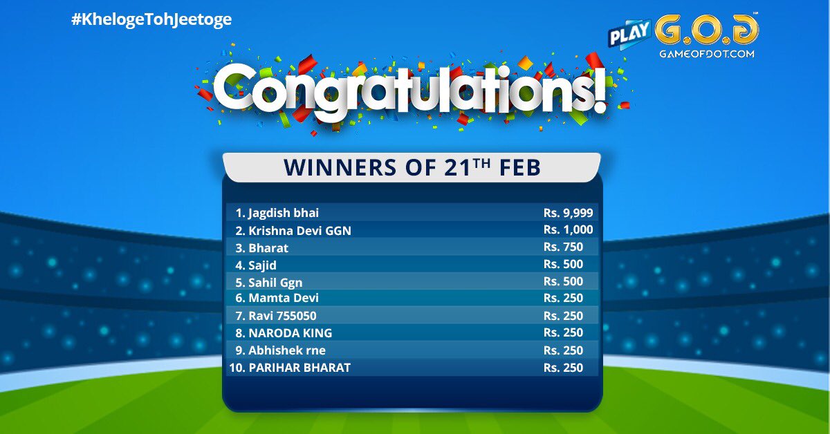 GameOfDot's tweet image. Honge prizes aapke haath, jab sahi spots denge aapka sath. 

#GameOfDot #KhelogeTohJeetoge #Contest #ContestWinners #Cricket #cricketmerijaan #cricketfacts #sports #cricketlovers #love