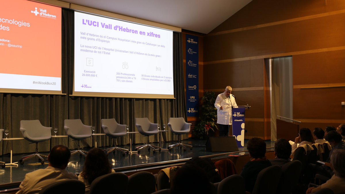 vallhebron's tweet photo. @mWeek_MWC @eaurinp @EnricBarba @manelescobar1 @drvilallonga @nurseinma @ramosquiroga2 Acabem les intervencions de la #TaulaRodona amb el Dr. @jcruizro, del Servei #MedicinaIntensiva, que parla sobre com la tecnologia de l'#SmartUCI facilita la presa de decisions a través del programa Centricity Critical Care (CCC) i el concepte "cockpit". #mWeekBcn20 https://t.co/Z2iLrdJ1PN
