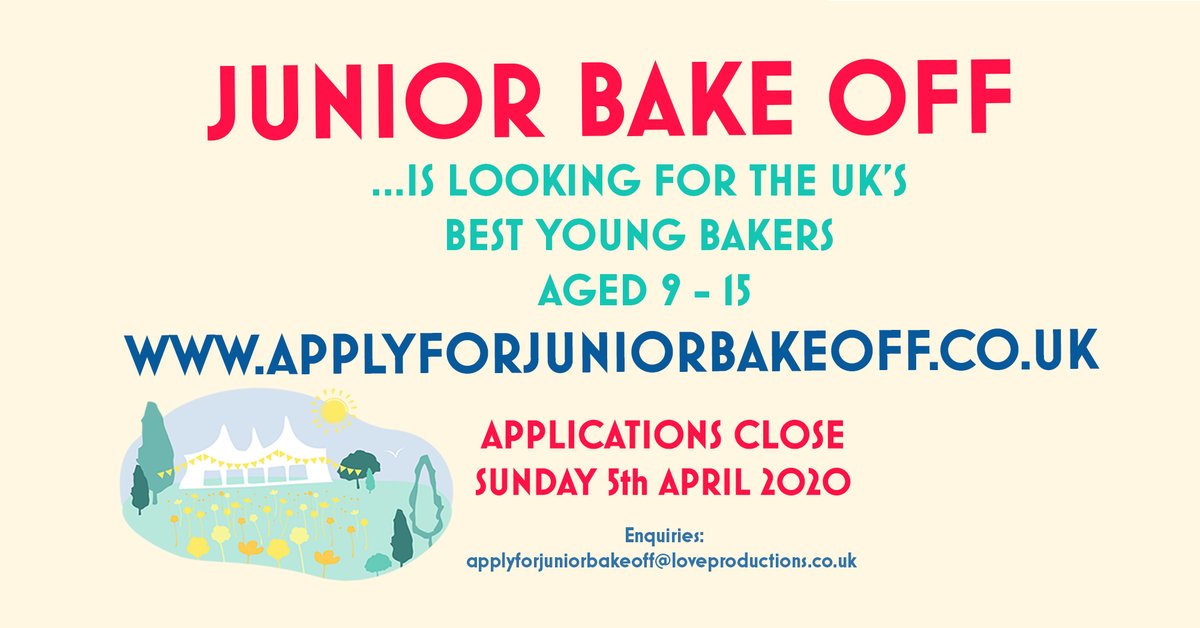 mayorsfund's tweet photo. Junior bake off is coming back and they are on the hunt for young star bakers. If you work with young people from 9-15 yr olds please encourage them to apply by visiting: https://t.co/U7CHZZUSgY https://t.co/4mMeOPXnz1