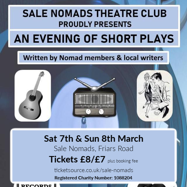 How about an evening of short plays from our very own local am-dram <a href="/SaleNomads/">Sale Nomads</a> 
Written and performed by local talent - absolutely blinding little gem of a venue. Check it out if you haven't been.
tickets: ow.ly/6dVv50yut7g #saletown #lovem33
