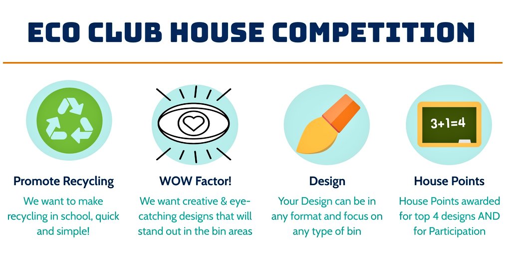 As part of the next House Week, we have a competition to encourage recycling in the school.

We're looking for pupils to create a poster that shows what goes on our new recycling bins!

You can win 10 House Points if you are our top designer and win participation points too!