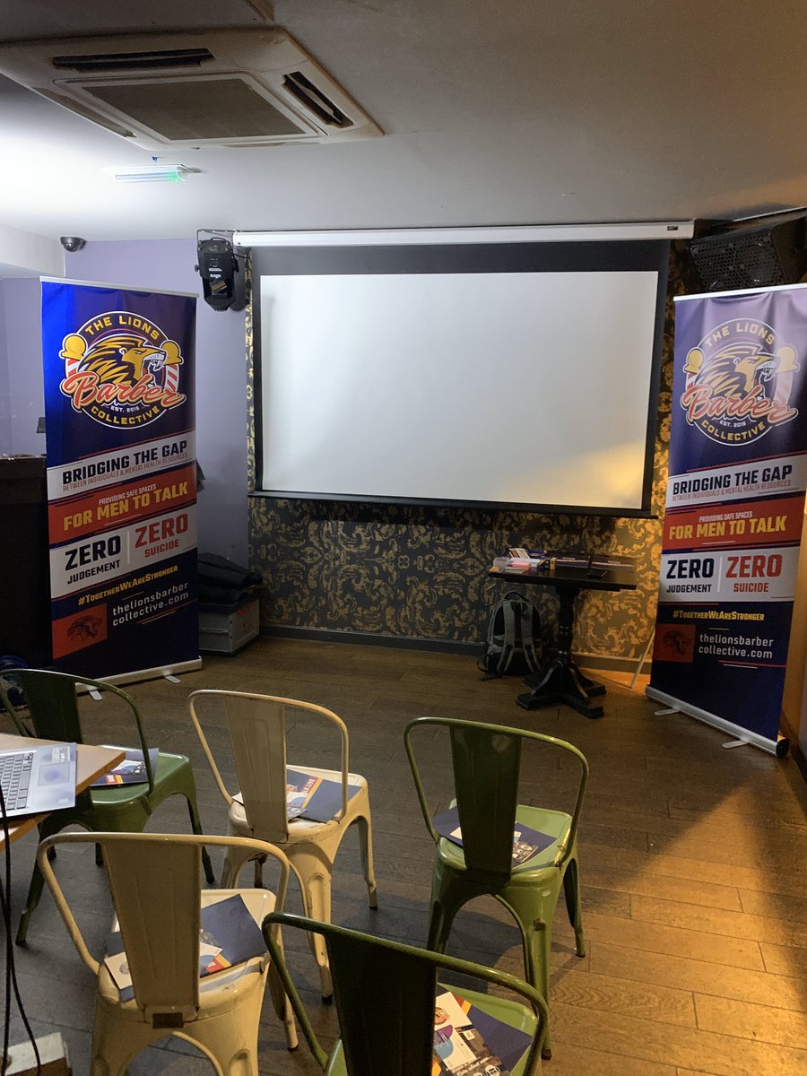 HeresTommy's tweet photo. Aaaand another #BarberTalk training session!! 🦁♥️
Today we’ve been in Sutton, London with a fantastic group who once again showed great ability to recognise ask listen and help! 
HUGE THANK YOU TO EVERYONE for today!
Here’s to the next one! 
@TheLionsBarbers https://t.co/PdQWJu1Tue