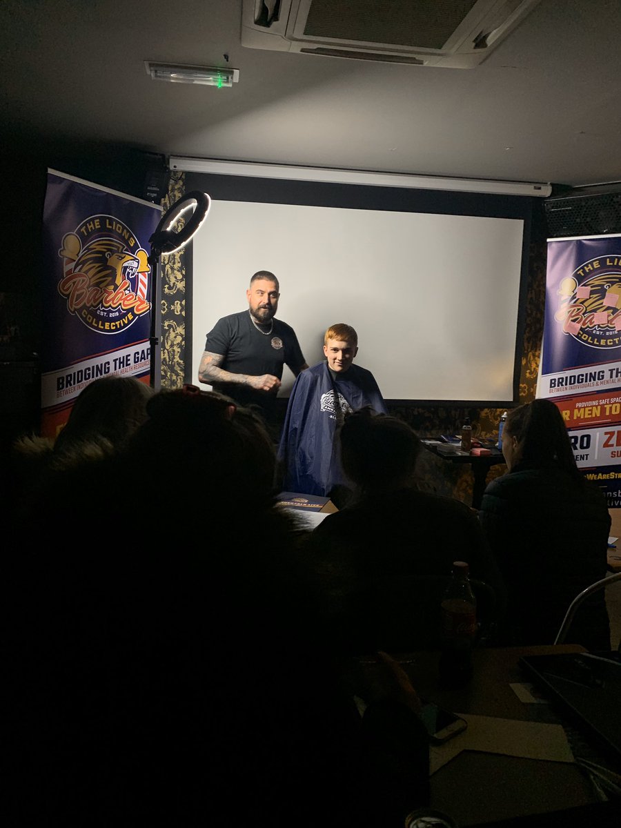 HeresTommy's tweet photo. Aaaand another #BarberTalk training session!! 🦁♥️
Today we’ve been in Sutton, London with a fantastic group who once again showed great ability to recognise ask listen and help! 
HUGE THANK YOU TO EVERYONE for today!
Here’s to the next one! 
@TheLionsBarbers https://t.co/PdQWJu1Tue
