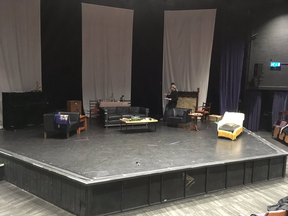 UniKentPlayers's tweet photo. Stage is almost set for our tech/dress run through of JB Priestley’s Dangerous Corner @TheGulbenkian Thu 27 - Sat 29 Feb https://t.co/iwSkjRsAae @JBPriestleySoc #drama #secrets #lies #theatre https://t.co/77iejw6sBN