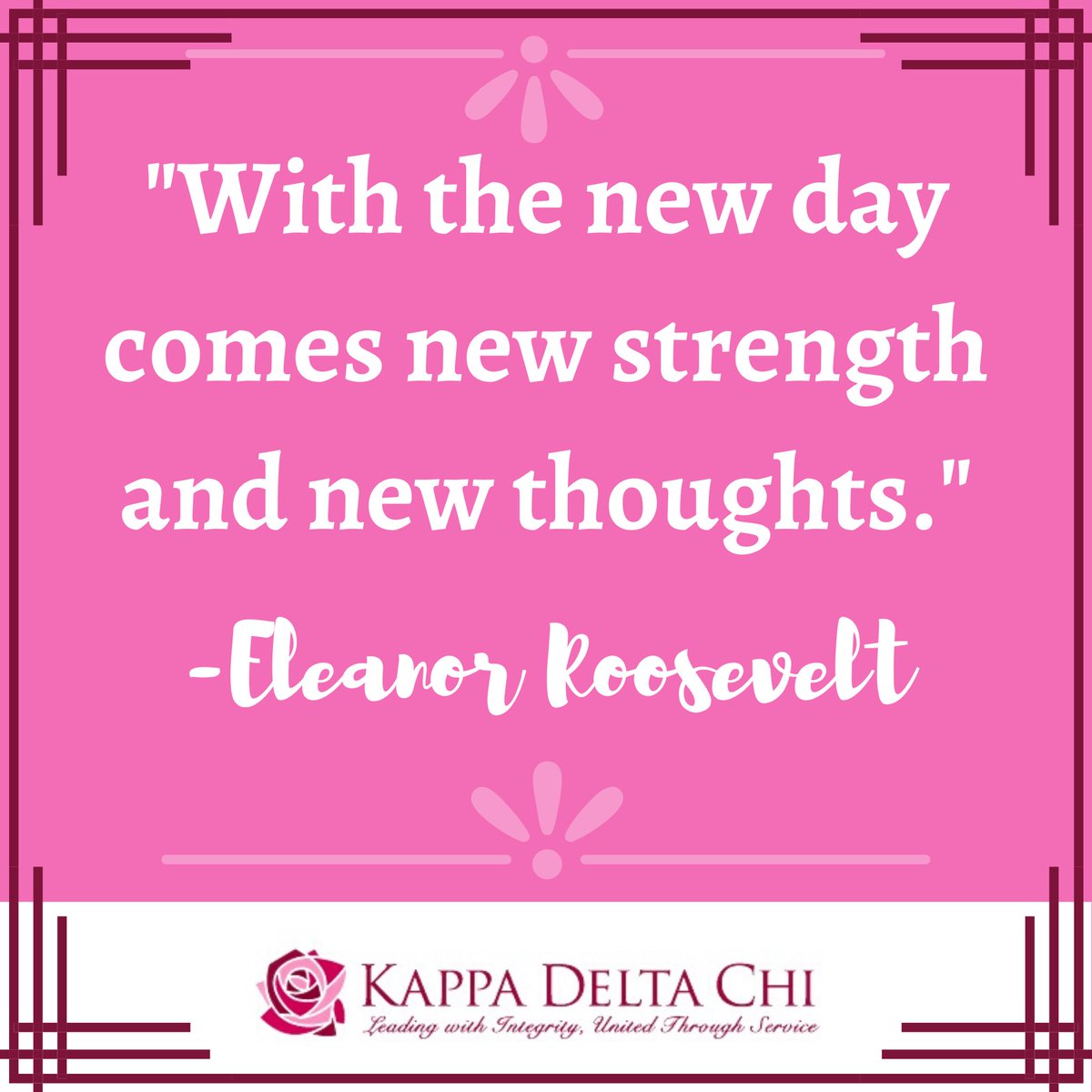KDChi's tweet photo. Happy Monday! Make today a stepping stone to an amazing week!
#KDChiNationals #KDChi #ΚΔΧ #KappaDeltaChi #Sisterhood #Sorority #ServiceBasedSorority #Service #KDChiLeader #Not4YearsForLife #UHIL #UnityHonestyIntegrityLeadership #MotivationMonday https://t.co/Ko49tF5Azt
