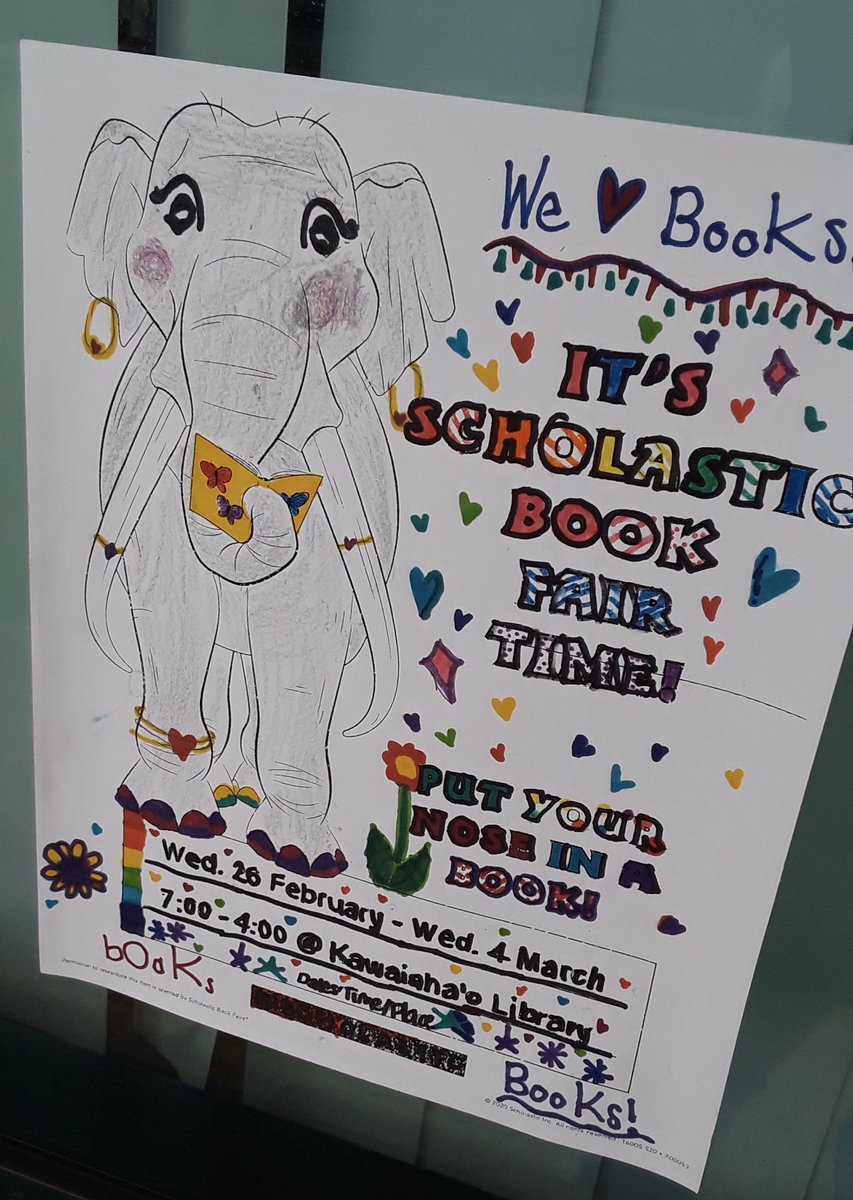Squeee! #ScholasticBookFair is on the way and I LOVE our #MidPacific elementary school’s advertising!