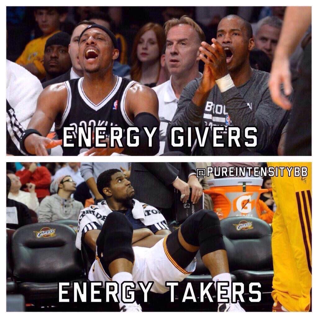On the bench there are 2 types of players: ENERGY GIVERS or ENERGY TAKERS. Which are you?