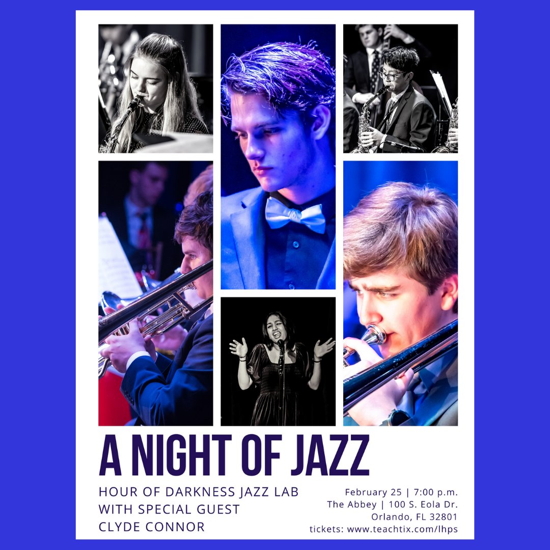 The Hour of Darkness Jazz Lab in concert for one night only! Get your tickets before they are gone. teachtix.com/lhps