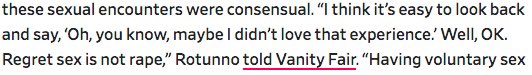 MelissaSchuman's tweet image. Today, this rape apologist argument holds no weight. “Regret is not rape”. Nope! Rape is rape. Proven. Convicted. #WeinsteinTrial