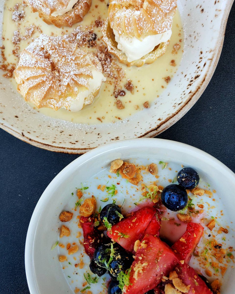 NEW DESSERTS!

Come in and try our Profiterole Orange Ice Cream Puffs (pictured top) &amp; our Coconut Panna Cotta (pictured bottom). 

We also have a new Cheerwine Chocolate Cake!

#Restaurant #RawBar #Oysters #Dessert #New #NewDessert #CLT #CLTEats #Charlotte #ParkRoad #Food