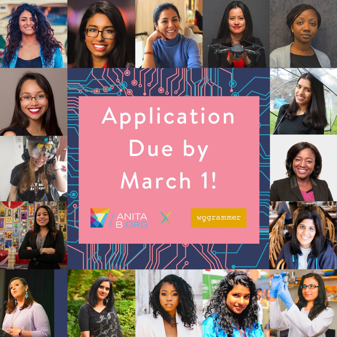Reminder: You have one week left to apply for the #Wogrammer Journalism Fellowship! If writing and STEM are your passions, we're looking for YOU. We need your voice to help lift up the stories of other #WomenInTech. Apply by 3/1:  bit.ly/2OAgS0i #AnitaB