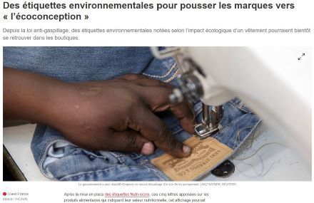 IDKIDSCORPORATE's tweet image. Merci à @ThorinMarion de @OuestFrance pour votre article sur l' #affichage environnemental : un chantier entrepris par #Okaidi avec l' @ademe pour permettre aux #consommacteurs de choisir les vêtements en conscience
Read ? fcld.ly/f700aco
#rse #ecoconception #weactforkids
