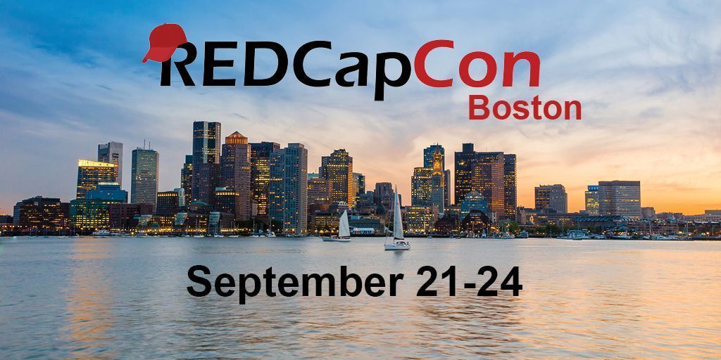 REDCapCon (@redcap_con) on Twitter photo #Redcapcon2020 will take place in historic #Boston Sept.21-24. Registration is now open: buff.ly/2HnbDxh @projectredcap <a href="/HarvardCatalyst/">Harvard Catalyst</a>
#Redcapcon, #REDCap #Redcapcon2020 will take place in historic #Boston Sept.21-24. Registration is now open: buff.ly/2HnbDxh @projectredcap <a href="/HarvardCatalyst/">Harvard Catalyst</a>
#Redcapcon, #REDCap