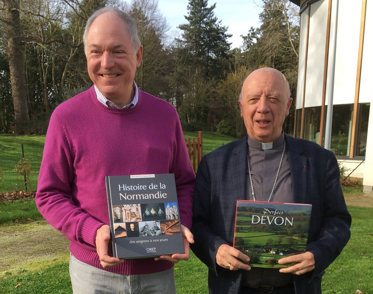CofEDevon's tweet photo. 2020 and all that: the Church in England and France has a key role to play in building new links between the two countries post-Brexit say Bishop of Exeter and Bishop of Bayeux Lisieux https://t.co/noDnzzYXX6 @DiocesedeBayeux @ExeterCathedral #lifeaftereu https://t.co/Y5JsA4Y1Pc