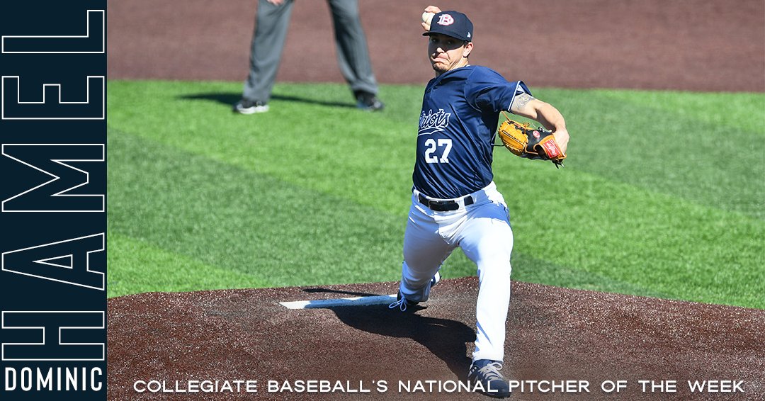 DBU Baseball (@dbu_baseball) on Twitter photo DBU's Dominic Hamel named <a href="/CBNewspaper/">Collegiate Baseball</a> National Pitcher of the Week after his 10 strikeout performance at North Carolina! dbupatriots.com/news/2020/2/24… DBU's Dominic Hamel named <a href="/CBNewspaper/">Collegiate Baseball</a> National Pitcher of the Week after his 10 strikeout performance at North Carolina! dbupatriots.com/news/2020/2/24…