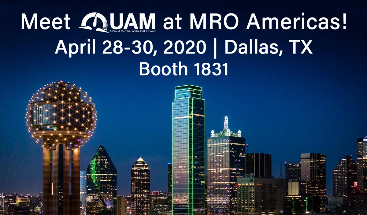 UAMINC's tweet photo. We're thrilled to announce that we will be attending MRO Americas 2020! Booth 1831 is the place to be April 28-30th. 

The full roster of UAM attendees will be announced soon. 

#MROAM #UAM #Aviation https://t.co/eabOtk4LGC