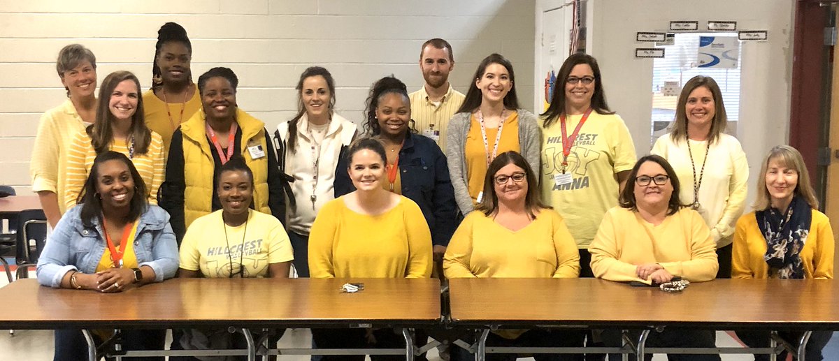 hillcrestmspats's tweet photo. Kindness Challenge Week! Our teachers and staff wore yellow today as a reminder to try and brighten someone's day. #stopbullying   Go Pats!! https://t.co/6tC0ZjqiyQ
