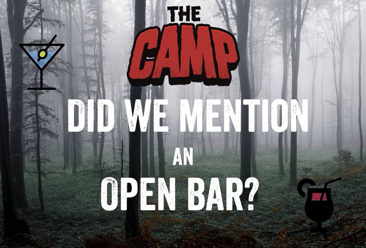 TheCampEvents's tweet photo. Yes! We do have an open bar Saturday night for VIP and Inclusive VIP ticket holders. Get your drink on with your FANmily at The Camp!
Tickets are still available at https://t.co/4oWMMo4uXZ!
#TheCamp #CampMarimac #AtlantaMovieTours #AtlantaFestivals #ThingsToDoAtlanta #TWD https://t.co/xJa4dQM7ze