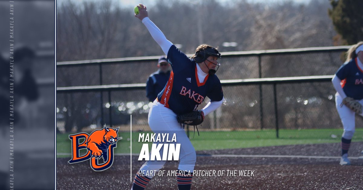 BakerAthletics's tweet photo. SB: After a great first week in the circle and at the plate, Makayla Akin has been named the Heart of America Pitcher of the Week! #BakerBuildsChampions

https://t.co/7FtOQbcGDW https://t.co/3vCqSJZhuG