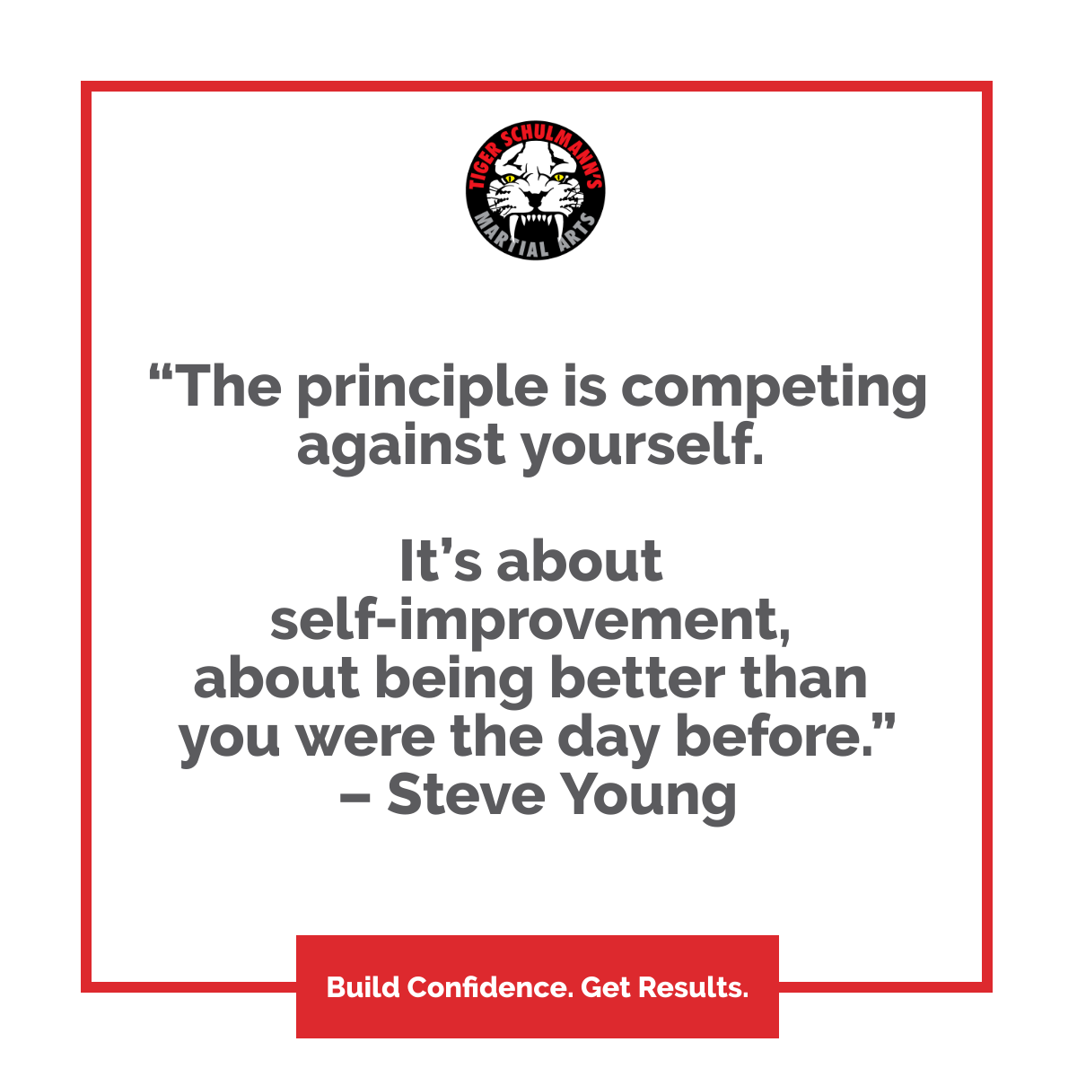 We emphasize that each student should focus on competing against who they were before. It is that continual push for progress that will help you achieve your potential.