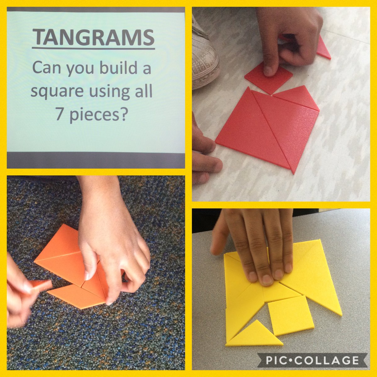 Students were challenged to solve a tangram puzzle. <a href="/DolsonPS/">Dolson Public School</a>