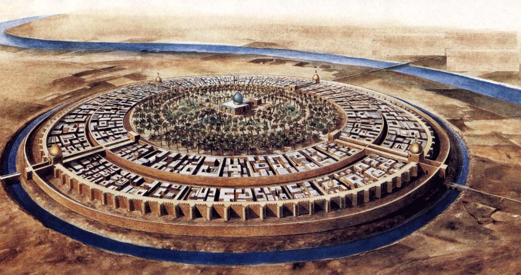 Al Mansur settled on Baghdad’s location in proximity to the old Sassanid cities & called upon Indian & Central Asian city-planners to build it round in the Persianate fashion, but in order to build a truly wondrous city he called upon the powers of astrology -AAO
