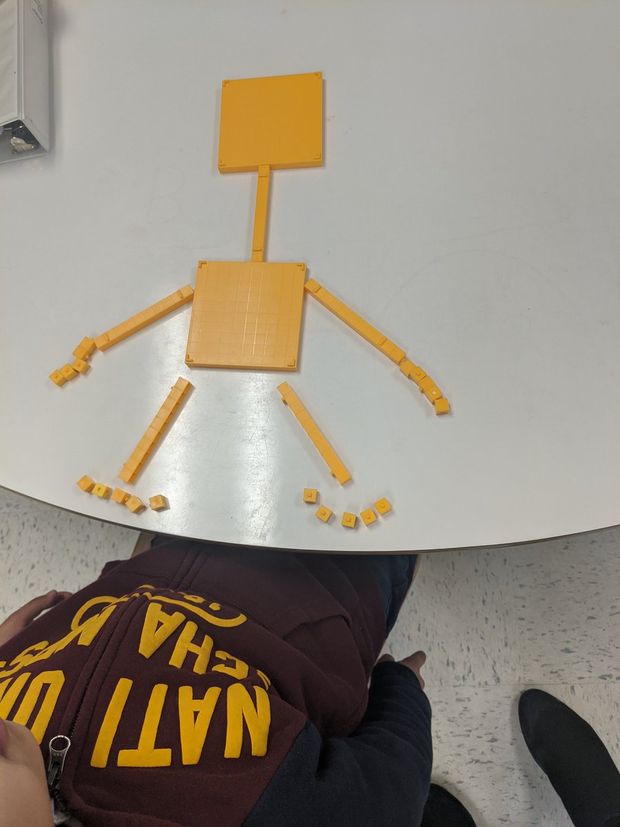jehinchey's tweet photo. First, construct a Base Ten block creation, then calculate the value. All ten toes present and accounted for! #learningsupportteacher @BedfordSouth https://t.co/AndQES6cR9