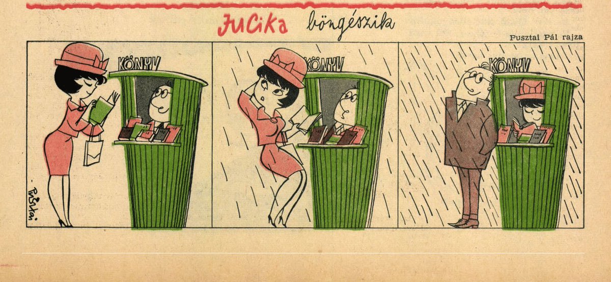 JucikaInOrder's tweet photo. 210. Jucika Is Reading.
(Könyv means Book)
Published on Ludas Matyi, on the week of April 17th-23rd, 1961.
#jucika #jucikainorder #jucikachronological
#LudasMatyi #April #April1961 #Pusztai #PusztaiPál #PálPusztai https://t.co/IHiCzLyylQ