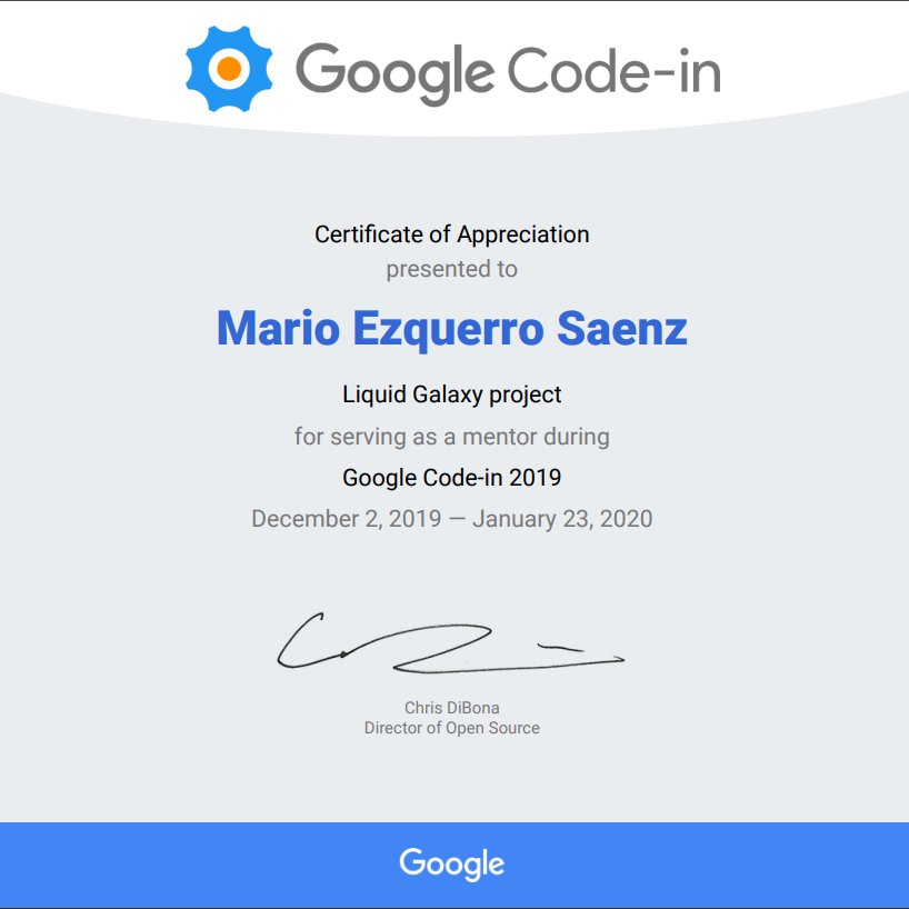 Mario_Ezquerro's tweet photo. Un placer haber participado com mentor en el proyecto @andreuibanez  @_liquidgalaxy #google #googlecodein #opensource @GoogleForEdu @OpenSourceOrg https://t.co/dk3evD9JvG