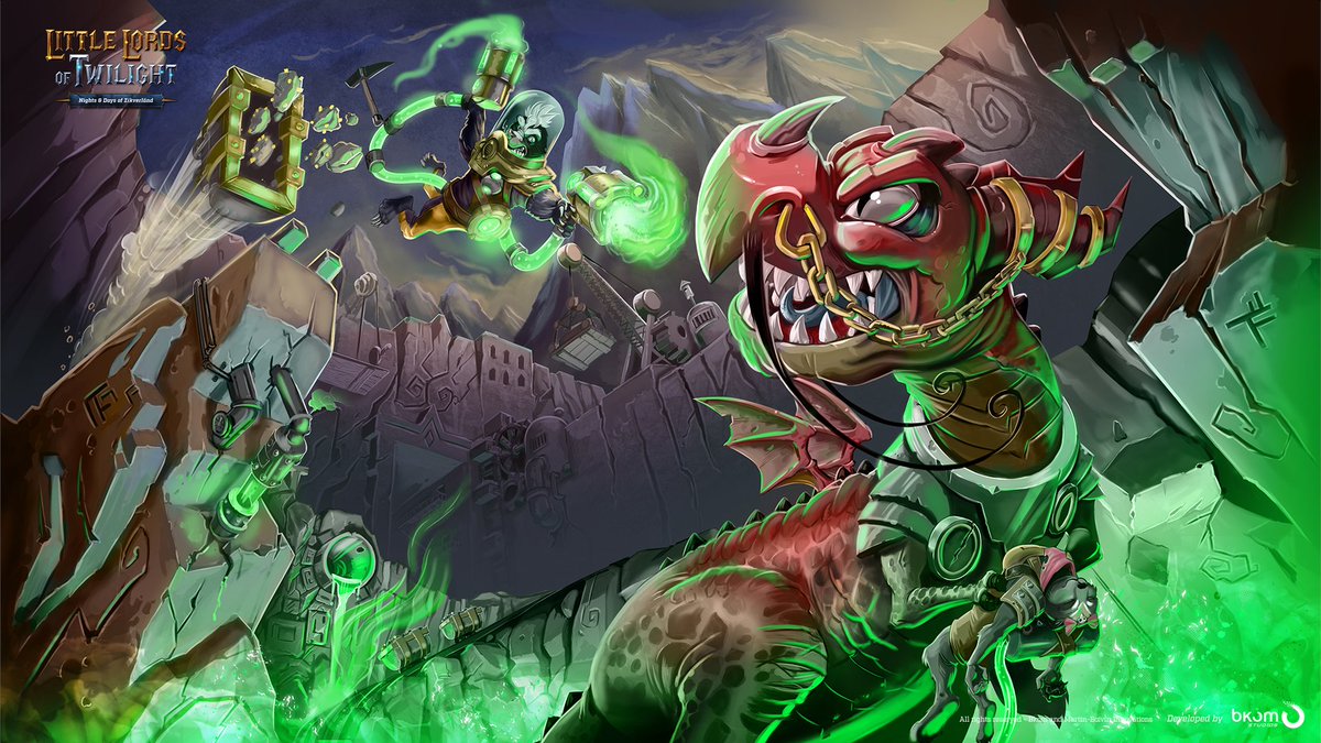 LLoTGame's tweet image. As the story goes, for centuries, the skunk miners lived a hard-working but peaceful life. But, that was before SoHöt the Red Dragon came down from the sky, hurling his fiery breath, destroying everything in his way and enslaving the poor folks of Gazus. #LittleLordsofTwilight