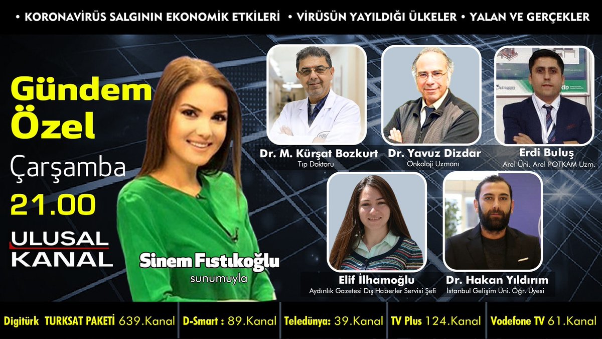 Merkez Ekibimizden Malzeme Teknolojileri Uzmanımız Erdi BULUŞ, "Korona Virüsüne Karşı Nanoteknolojk Maske Üretimi: Nanokoruyucu" buluşu ile bu çarşamba günü 21:00-23:00 saatleri arasında Ulusal Kanal Televizyonu Canlı Yayın Konuğu Olacaktır <a href="/areledu/">İstanbul Arel Üniversitesi</a> <a href="/istkaorgtr/">İSTKA</a> <a href="/ulusalkanal/">Ulusal Kanal</a>