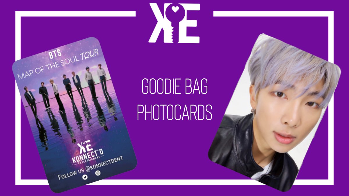 Hey Konnects! For the Santa Clara, Pasadena and Maryland shows we will be handing out 100 goodie bags a show. Find us and grab your own with the chance to win bigger prizes! Here is the first item in our bag, custom photo cards!
#BTS #BTSFreebies #MapOfTheSoulTour #BTSArmy #MOTS7