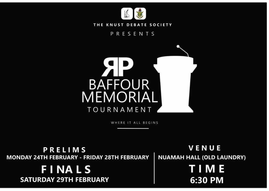 DebateKnust's tweet image. This is where it begins. The point where it all starts for the best debaters on the Continent. The KNUST DEBATE SOCIETY presents the annual RP Baffour Memorial Tournament aka Freshers Debate Championship.