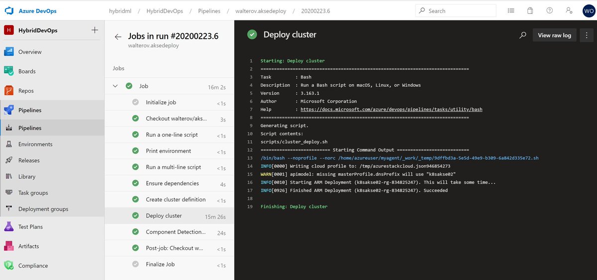 walterov's tweet photo. Today I'm building #azurepipelines to demo how users can take advantage of #AzureDevOps to deploy, update, and scale #Kubernetes clusters using #AKSengine and #Git repo in #AzureStackHub https://t.co/j9zkD3JnMD
