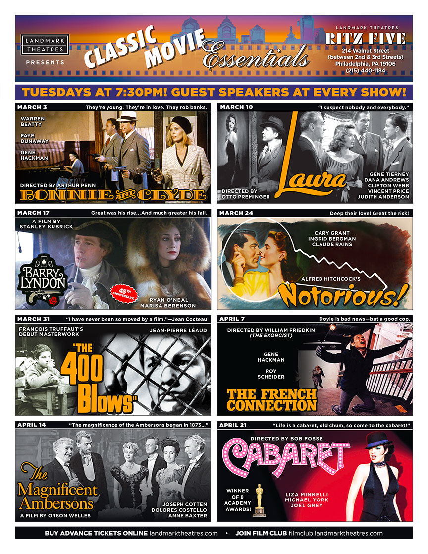 RitzTheatres's tweet photo. #RitzFive's #ClassicMovieEssentials Series returns on 3/3 and advance tickets are on sale now! https://t.co/DHgOccVIzA https://t.co/DsdnWRqrcn