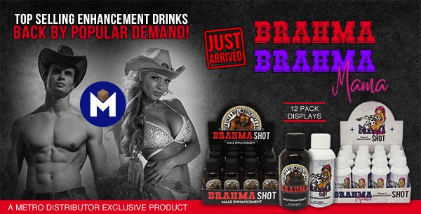 MetroB2B's tweet photo. Brahma male enhancement shots are America's premiere enhancement drink, enabling men to be ready at a moments notice and keep them bucking like a bull all night long.
Brahma Mama shots give females a rush of sexual desires that will put them in the mood. https://t.co/fMJkFwqhYU