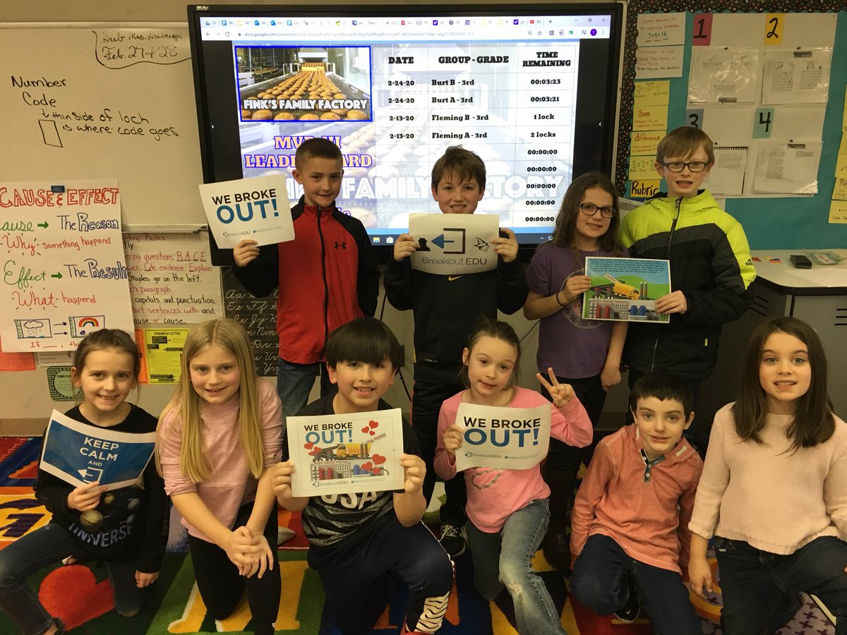 MVR3_InTech's tweet photo. Mrs. Burt’s two 3rd grade groups Broke Out within 2 seconds of one another! @NikePrincipal #MVNation #BreakoutEDU https://t.co/7hSkh3Hh2F