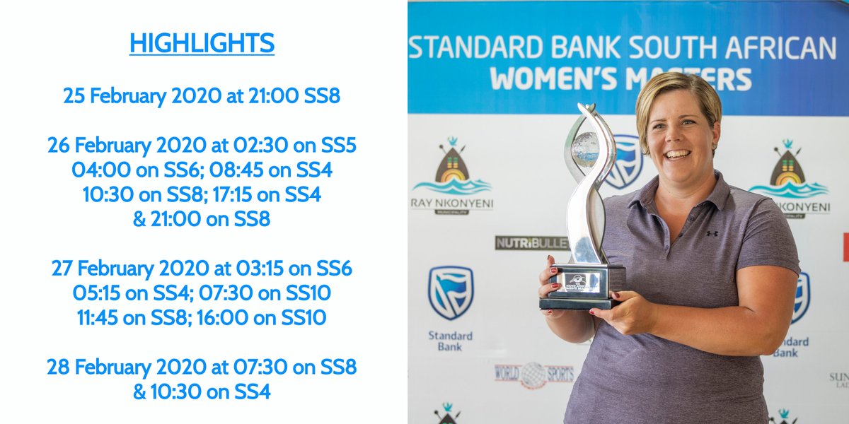 NOT TO BE MISSED!
Catch the highlights of the 2020 Standard Bank #sawomensmasters at San Lameer on SuperSport this February!
Premier show on 25 February at 21:00 on SS8 &amp; repeats ⬇️
<a href="/StandardBankZA/">Standard Bank ZA</a> @SanLameerCC 
#WPGA
#sunshineladiestour
#InvestecGolf
