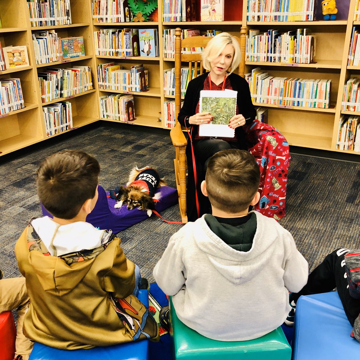 KohrvilleLib's tweet photo. We β€οΈ when Leopold visits! #LibraryPromise @KohrvilleKISD #KleinISDPRSquad #refuse2sink #wb4k #KohLibFeb20 https://t.co/WhAgIMpyzj