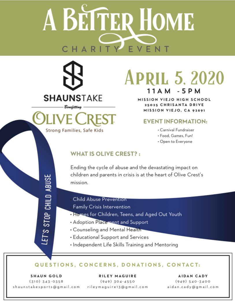 shaunstake1's tweet photo. Help us combat the horrors of Child Abuse. Join us on April 5 at our Carnival Fundraiser benefitting Olive Crest. Please donate via the link below and message me to find out how you can participate and help make a difference. #abetterhome 
https://t.co/qCzF0DVJ4i https://t.co/JRmO8jkady