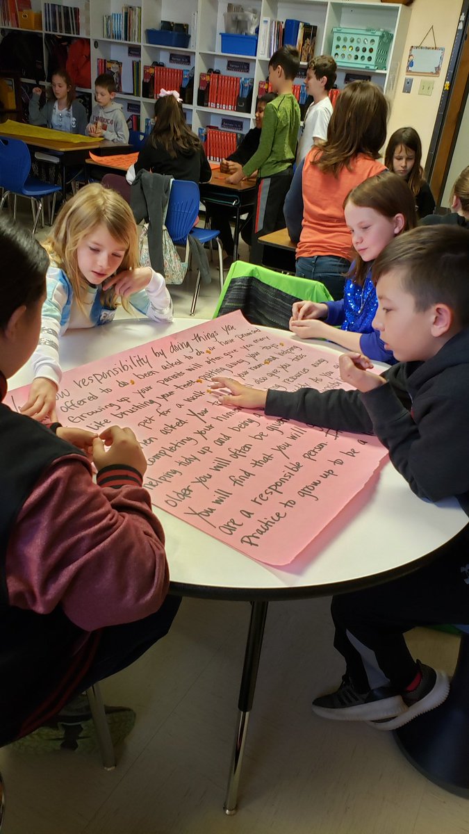 Commas are tricking us up! So we switched it up to use TEAMwork! Putting macaroni commas in paragraphs was super fun! #thinkbiglisd <a href="/LampasasKWE/">Kline Whitis Elem</a>