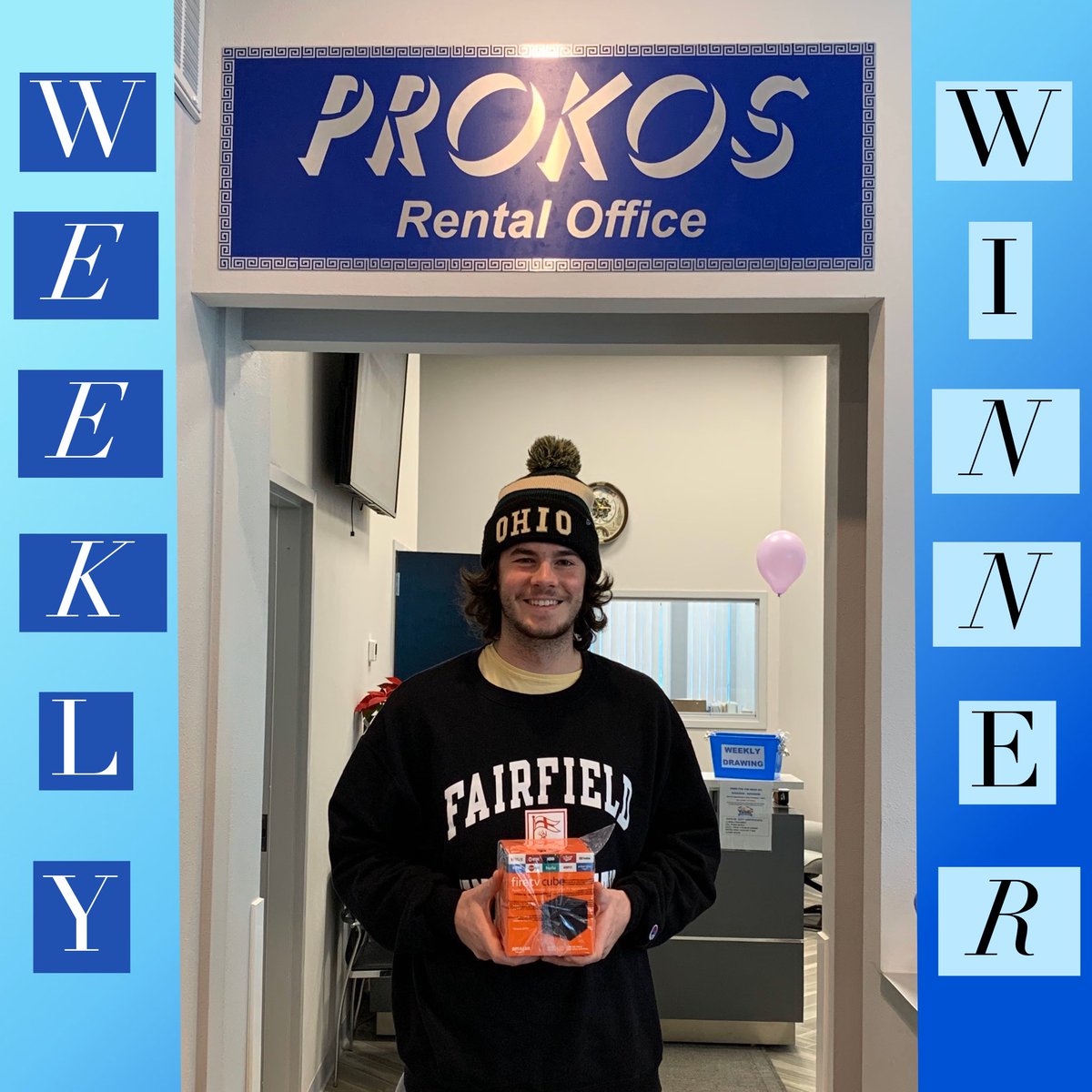 prokosrentals's tweet photo. Congratulations to @jakeryparker for winning our weekly prize drawing (week of 2/17 - 2/22)! 🎉 Jake won an Amazon Fire TV Cube! 🎁 Congratulations, Jake &amp; thank you for being a valued member of the #ProkosRentals family! Enjoy your prize &amp; good luck in our #grandprize drawing! https://t.co/UCrZbLngfU